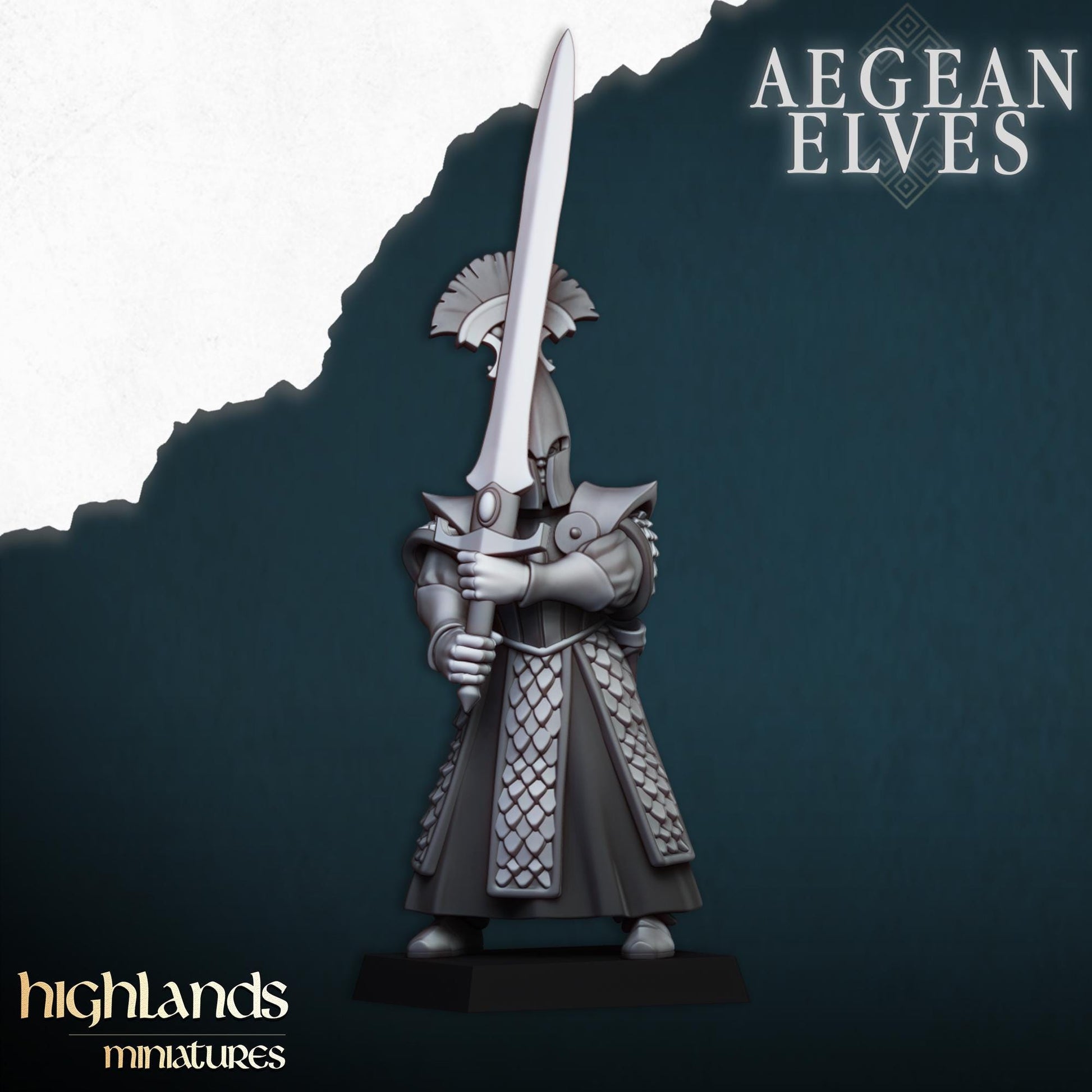 Swords of Messara Aegean Elves with Command Group 10 models Highland Miniatures Various Scales (US tariffs are pre-paid by us)
