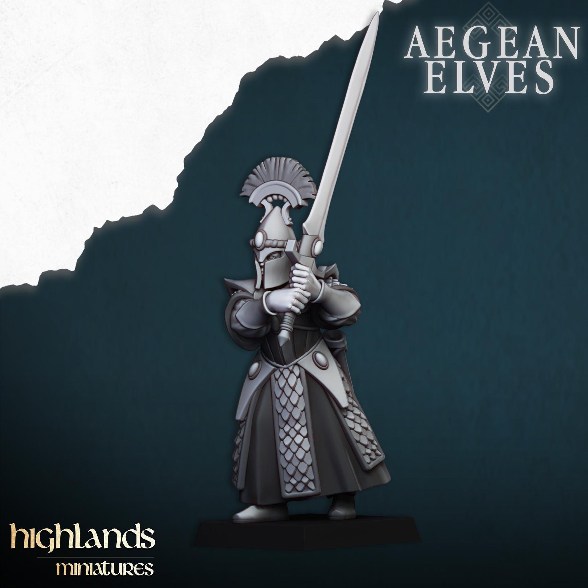 Swords of Messara Aegean Elves with Command Group 10 models Highland Miniatures Various Scales (US tariffs are pre-paid by us)