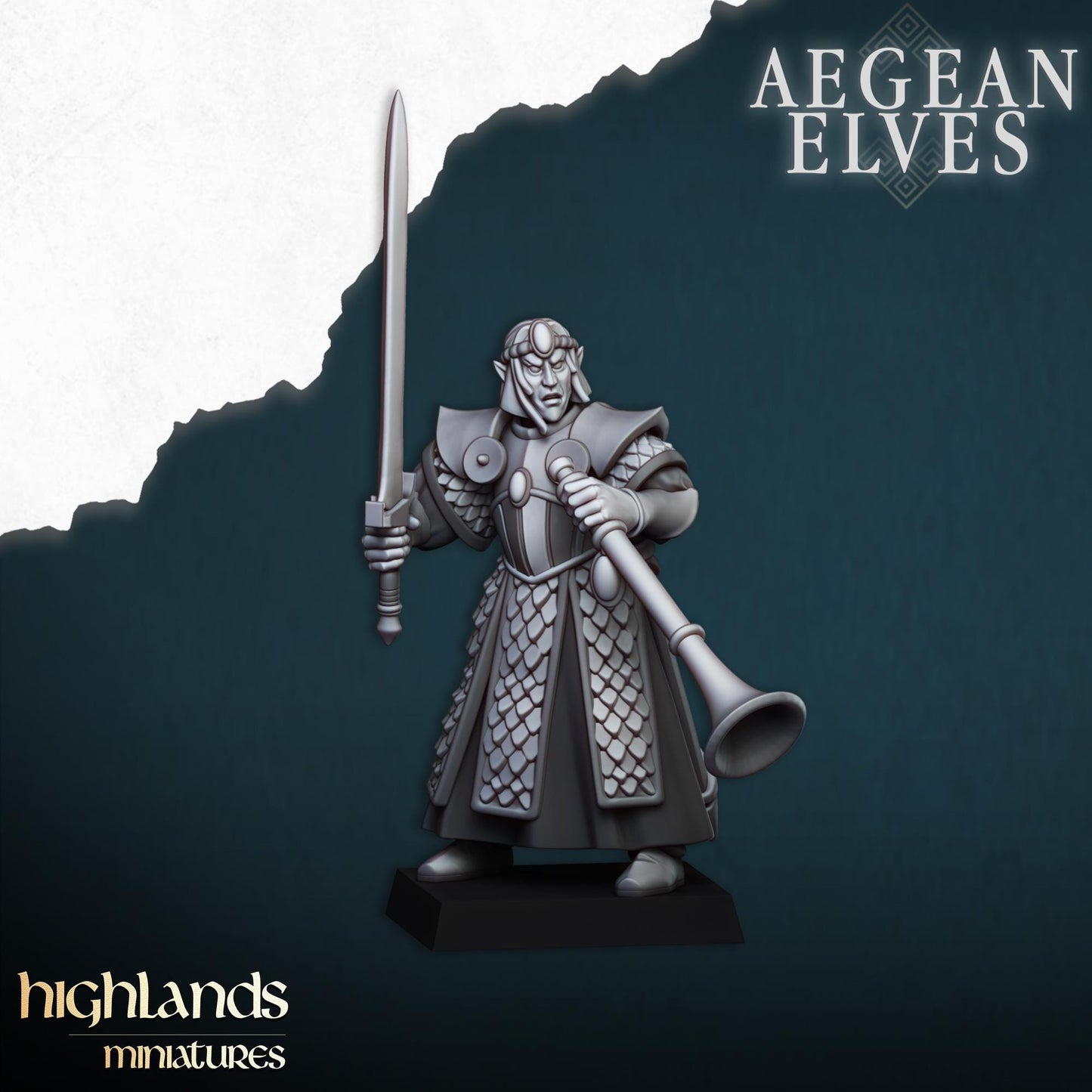 Swords of Messara Aegean Elves with Command Group 10 models Highland Miniatures Various Scales (US tariffs are pre-paid by us)