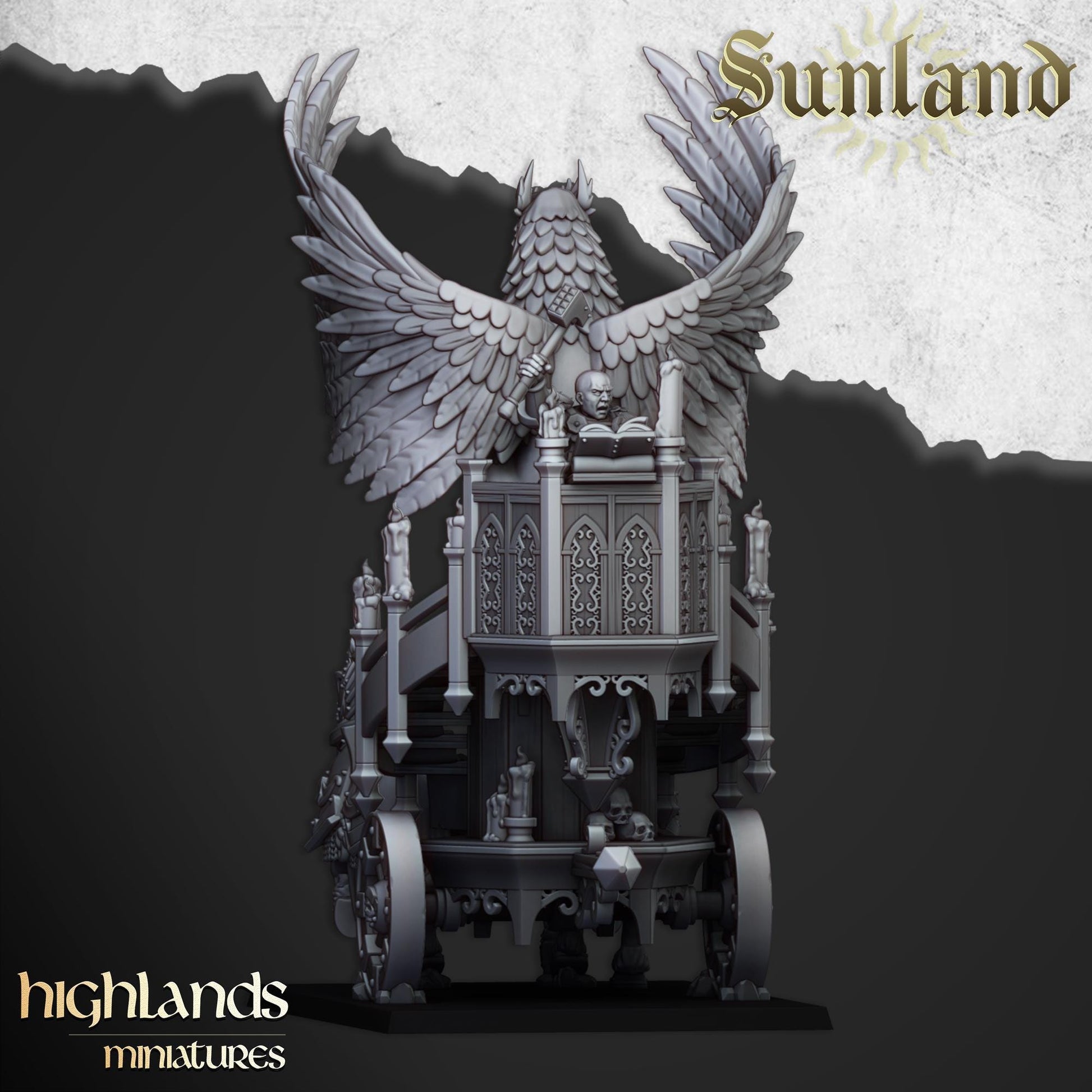 Sunland Altar Wagon with Champion Highland Miniatures Hero Various Scales (US tariffs are pre-paid by us)