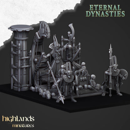 Eternal Pharaoh Funeral Ship with Crew Highland Miniatures Undead Various Scales (US tariffs are pre-paid by us)