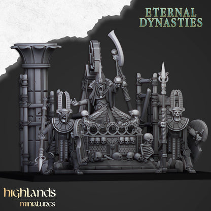 Eternal Pharaoh Funeral Ship with Crew Highland Miniatures Undead Various Scales (US tariffs are pre-paid by us)