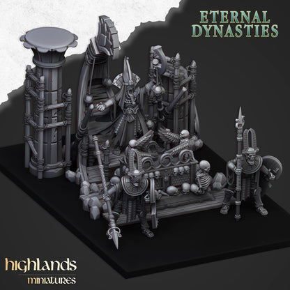 Eternal Pharaoh Funeral Ship with Crew Highland Miniatures Undead Various Scales (US tariffs are pre-paid by us)