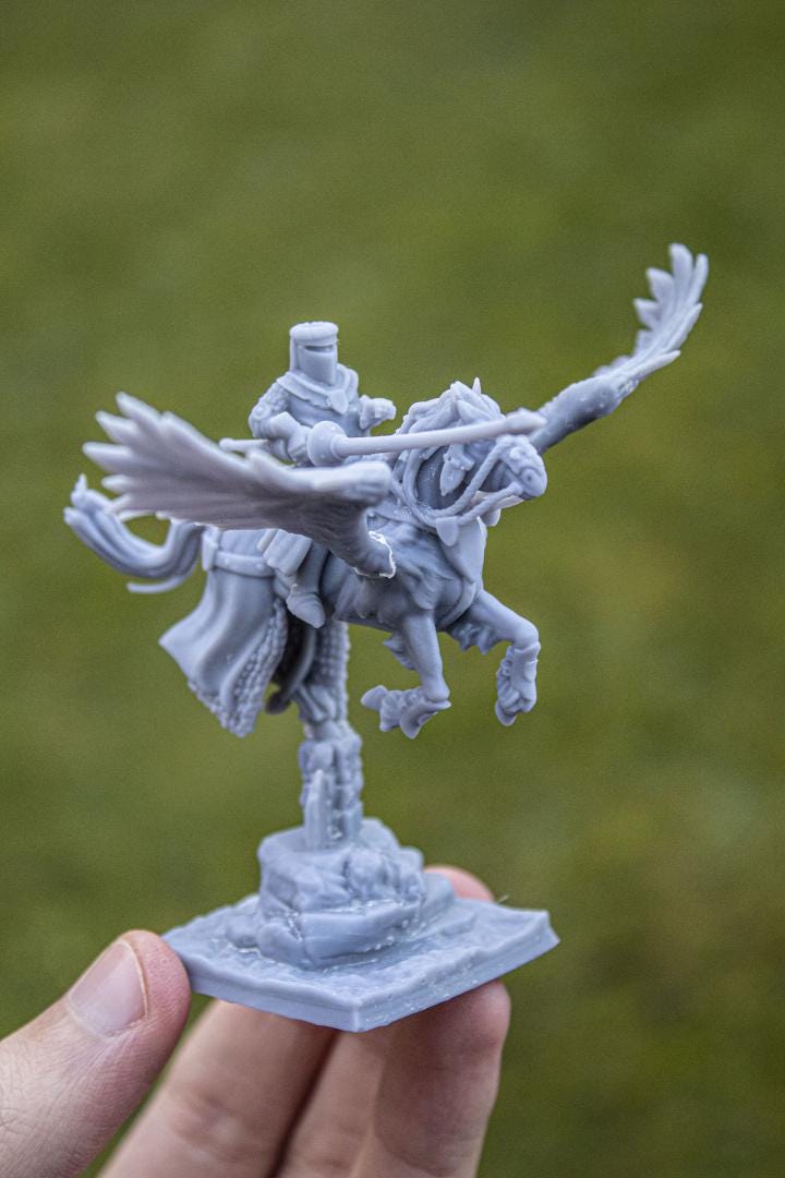 Pegasus Knights with Scenic Bases 3 Mounted models Highland Miniatures Various Scales (US tariffs are pre-paid by us)