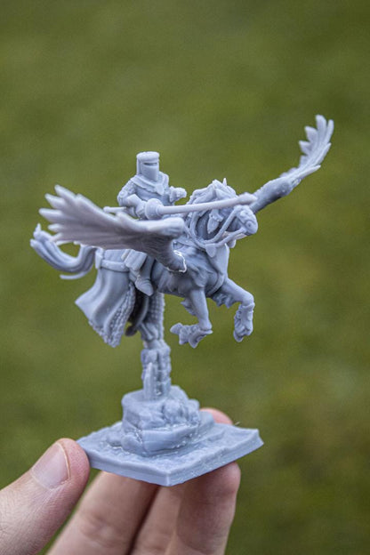 Pegasus Knights with Scenic Bases 3 Mounted models Highland Miniatures Various Scales (US tariffs are pre-paid by us)