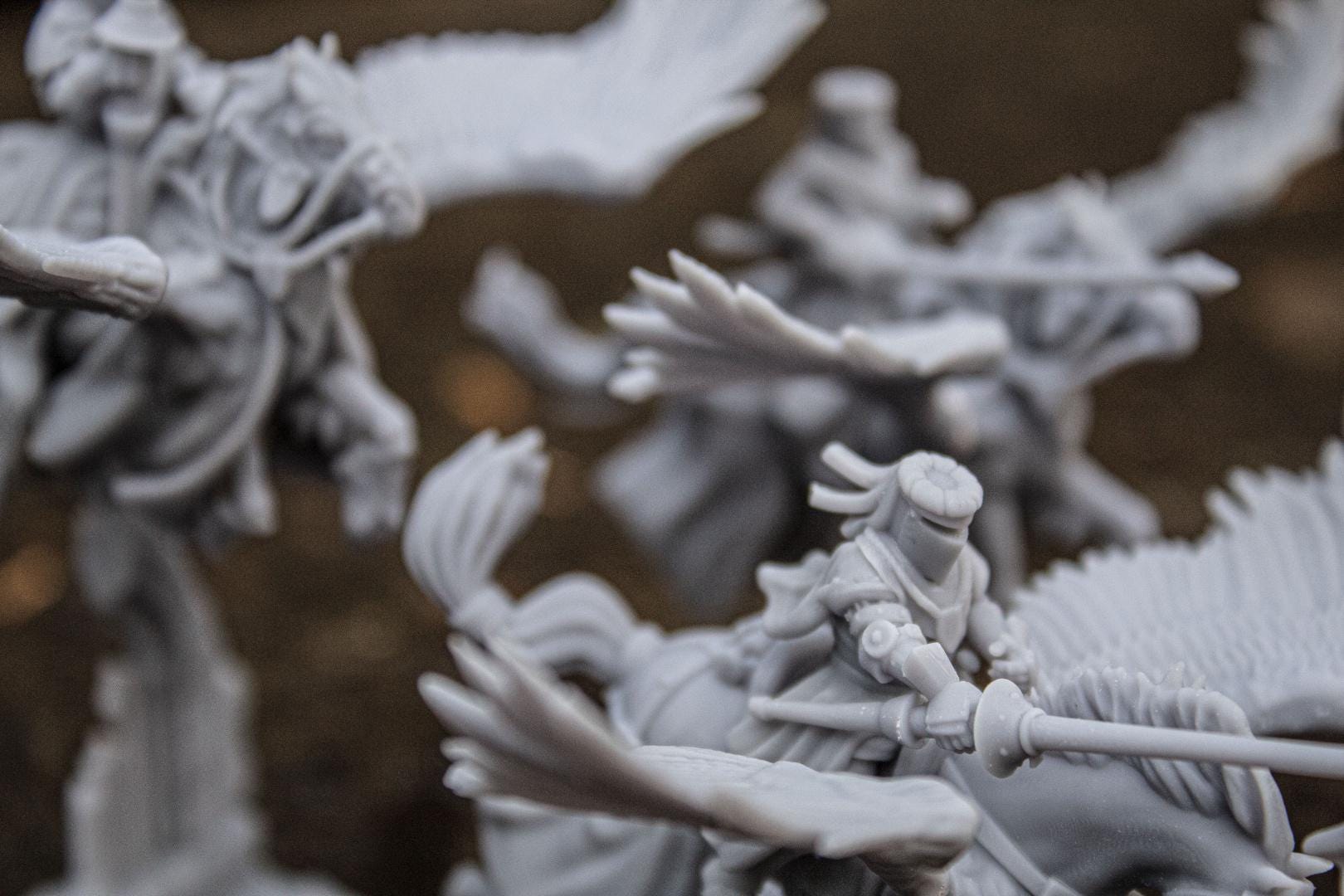 Pegasus Knights with Scenic Bases 3 Mounted models Highland Miniatures Various Scales (US tariffs are pre-paid by us)