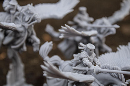 Pegasus Knights with Scenic Bases 3 Mounted models Highland Miniatures Various Scales (US tariffs are pre-paid by us)