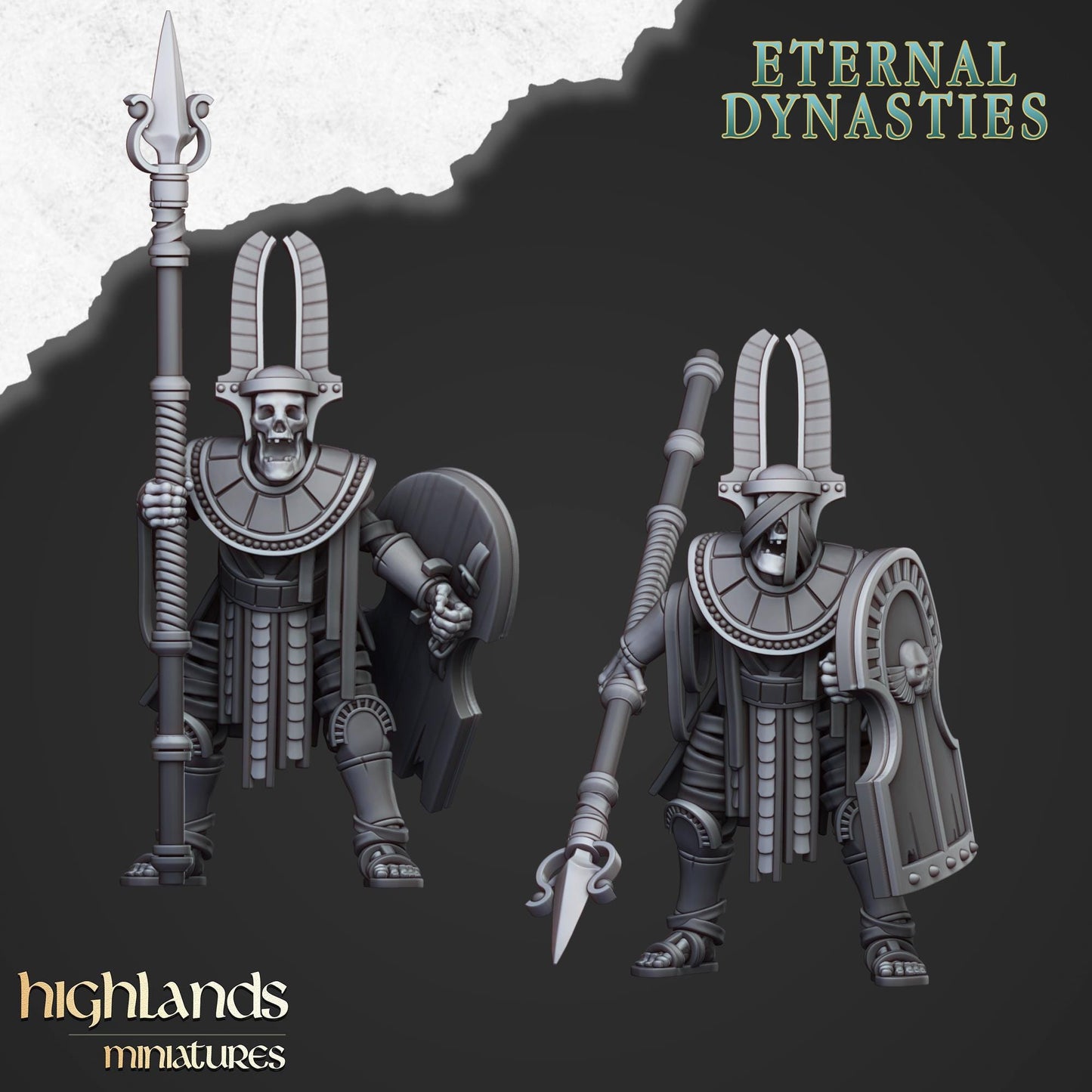 Eternal Pharaoh Funeral Ship with Crew Highland Miniatures Undead Various Scales (US tariffs are pre-paid by us)
