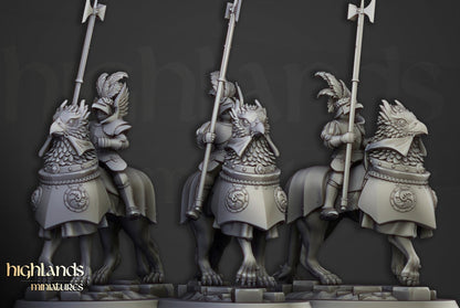 Knights of the Rising Sun on Griffons 3 models Highland Miniatures Various Scales (US tariffs are pre-paid by us)