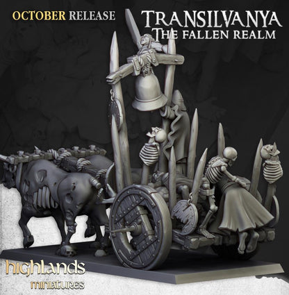 Corpse Cart with Crew Highland Miniatures Transilvanya Undead Various Scales (US tariffs are pre-paid by us)