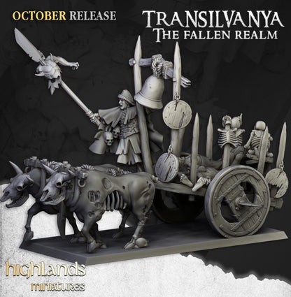 Corpse Cart with Crew Highland Miniatures Transilvanya Undead Various Scales (US tariffs are pre-paid by us)