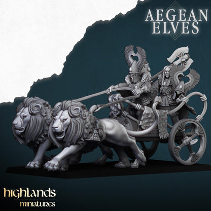 Nemean Lions Chariot Aegean Elves Highland Miniatures Various Scales (US tariffs are pre-paid by us)