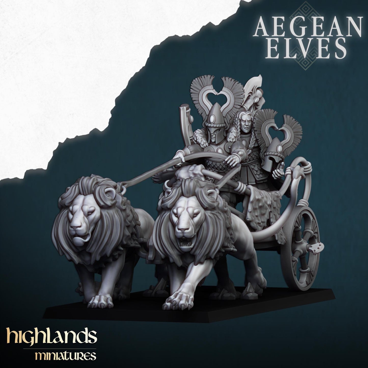 Nemean Lions Chariot Aegean Elves Highland Miniatures Various Scales (US tariffs are pre-paid by us)