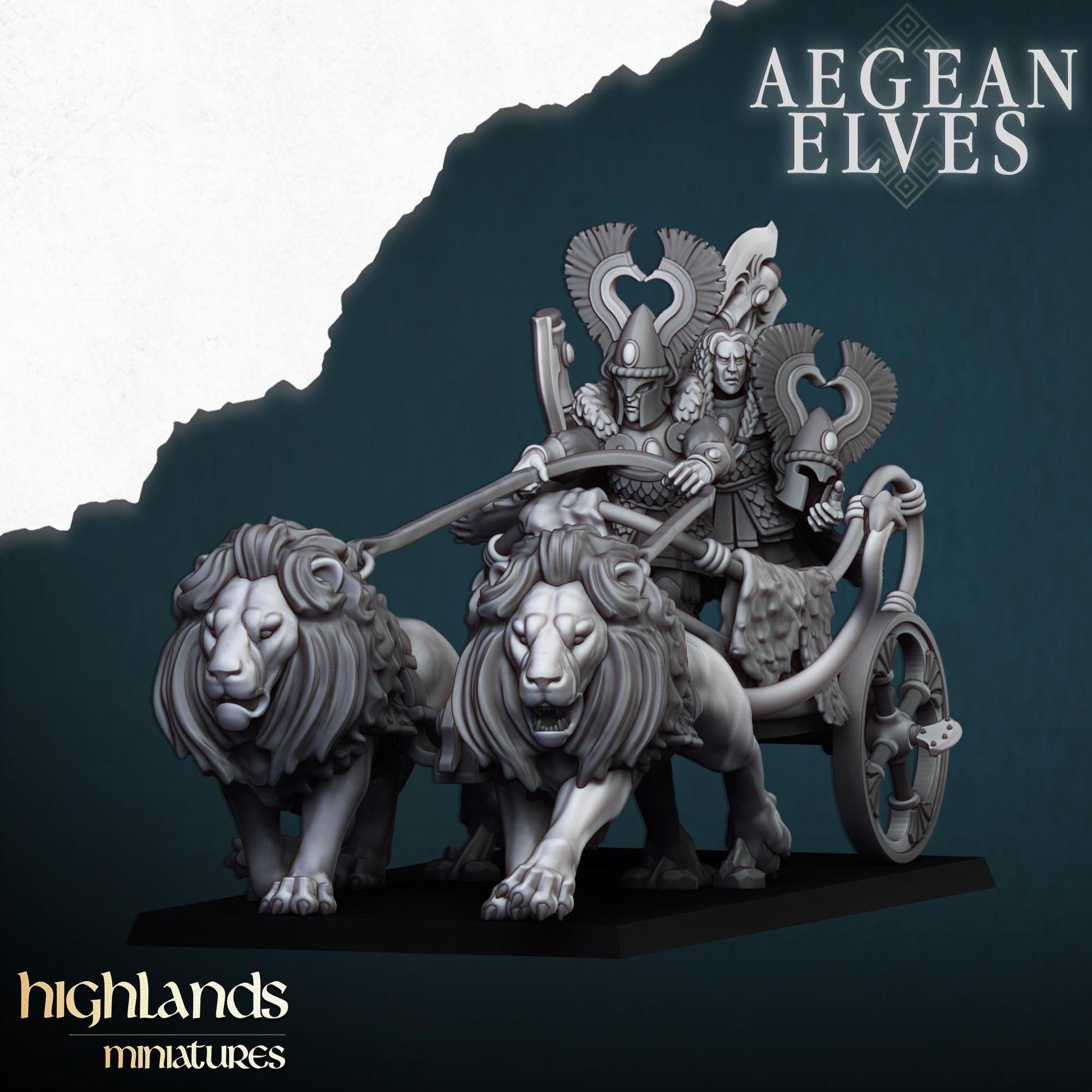 Nemean Lions Chariot Aegean Elves Highland Miniatures Various Scales (US tariffs are pre-paid by us)