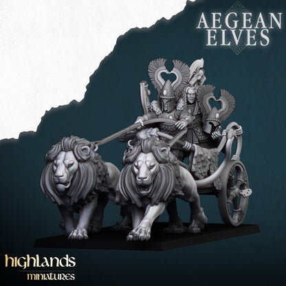 Nemean Lions Chariot Aegean Elves Highland Miniatures Various Scales (US tariffs are pre-paid by us)