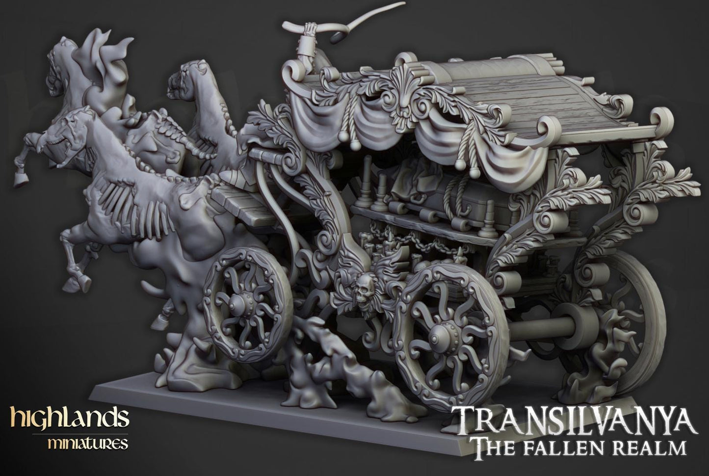 Boyar Chariot Highland Miniatures Transilvanya Undead Various Scales (US tariffs are pre-paid by us)
