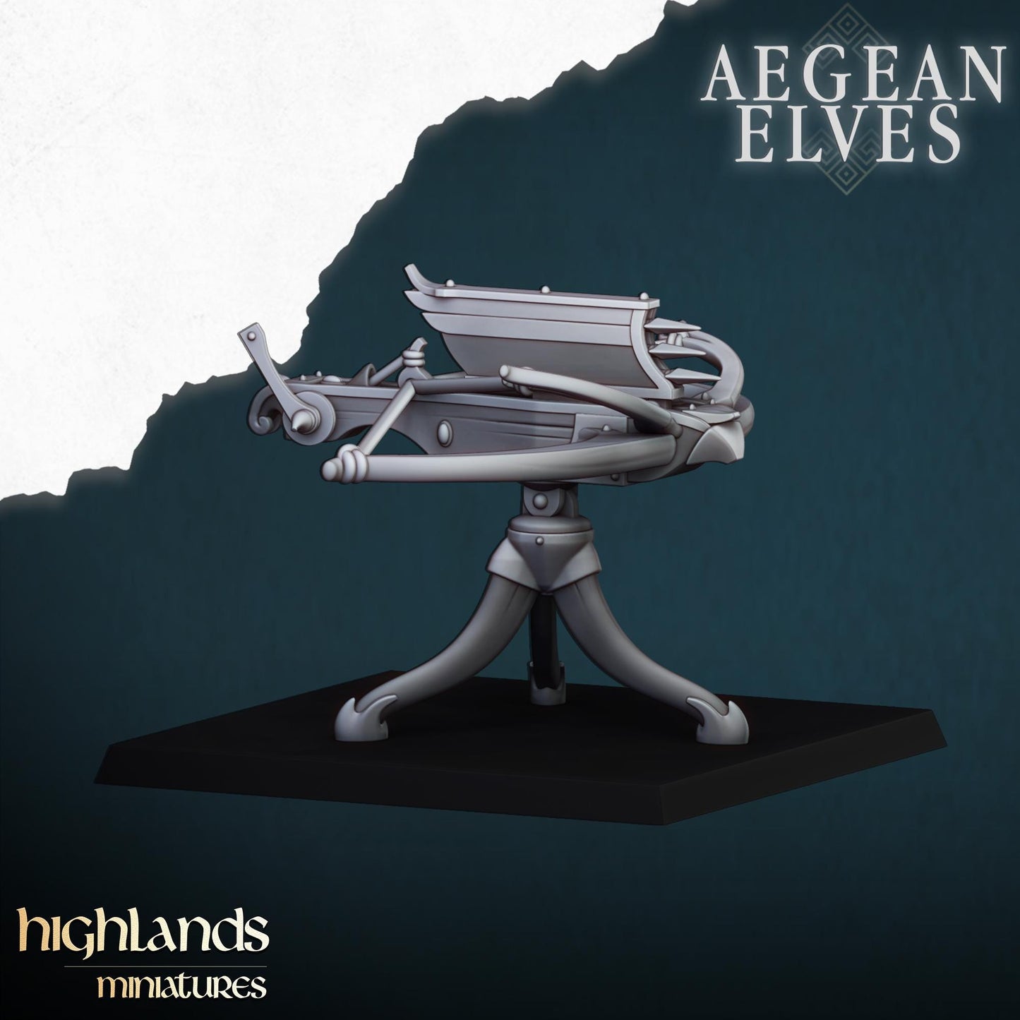 Aegean Elves Ballista with Crew Highland Miniatures Various Scales (US tariffs are pre-paid by us)