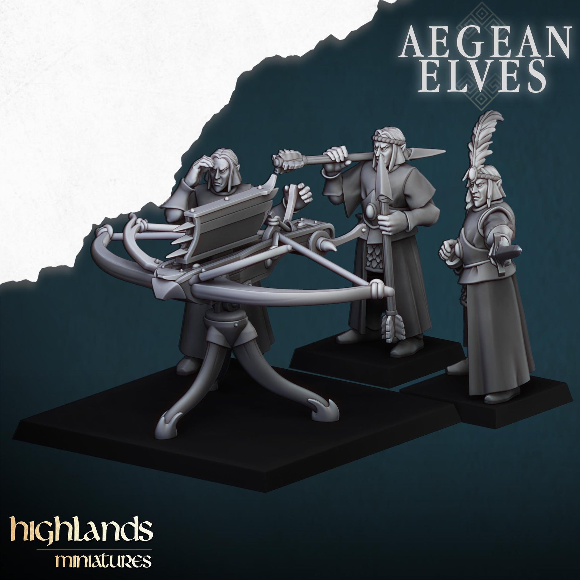 Aegean Elves Ballista with Crew Highland Miniatures Various Scales (US tariffs are pre-paid by us)