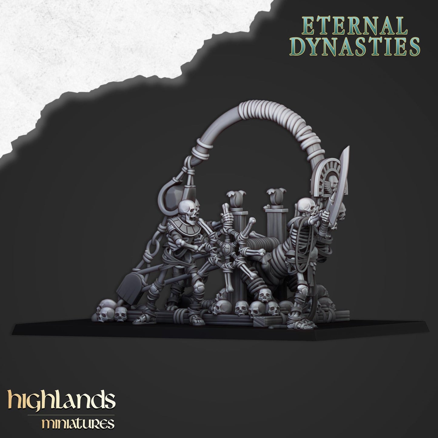Eternal Ancient Stone Thrower with Crew Highland Miniatures Undead Various Scales (US tariffs are pre-paid by us)