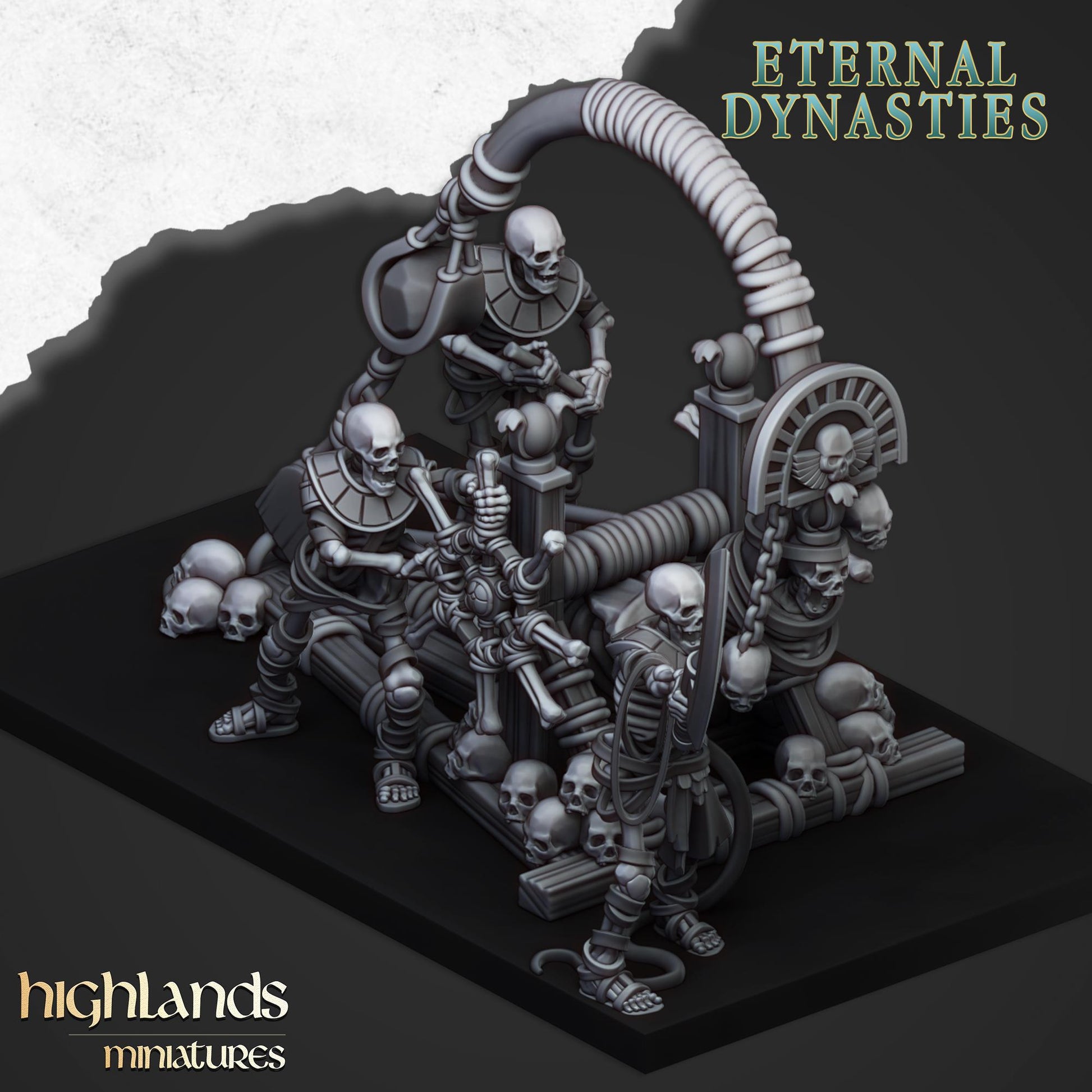 Eternal Ancient Stone Thrower with Crew Highland Miniatures Undead Various Scales (US tariffs are pre-paid by us)