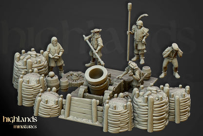 Sunland Artillery Battery with Crew, Cannon, Mortar, Volley Gun Highland Miniatures Various Scales