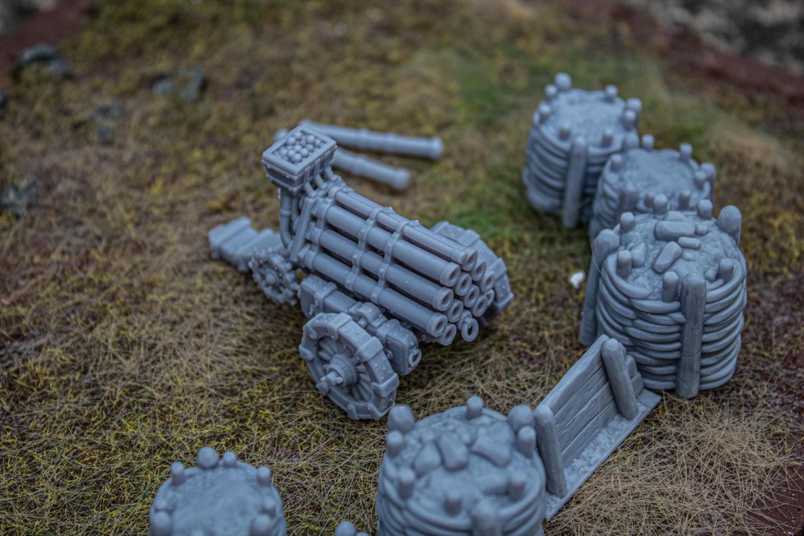 Sunland Artillery Battery with Crew, Cannon, Mortar, Volley Gun Highland Miniatures Various Scales