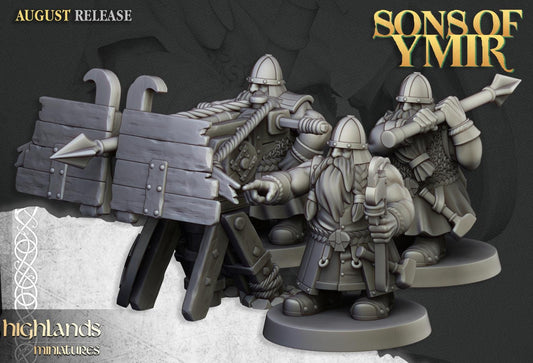 Dwarf Old Siege Engines Ballista with Crew Highland Miniatures Various Scales (US tariffs are pre-paid by us)