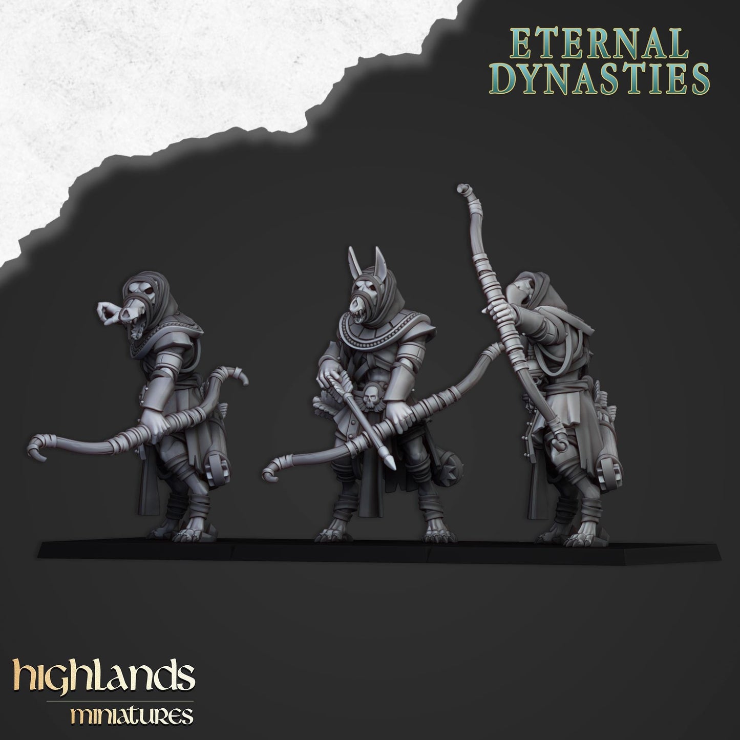 Eternal Anubis Guard Monstrous Infantry 3 models Highland Miniatures Various Scales (US tariffs are pre-paid by us)