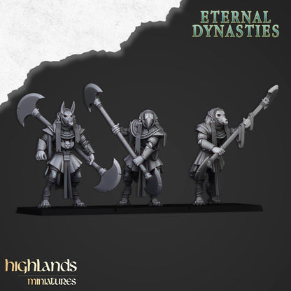 Eternal Anubis Guard Monstrous Infantry 3 models Highland Miniatures Various Scales (US tariffs are pre-paid by us)