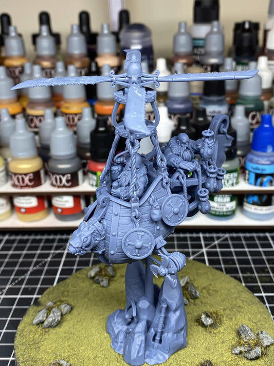 Dwarf Flying Machine with Crew and Scenic Base 4 Variants Highland Miniatures Various Scales (US tariffs are pre-paid by us)