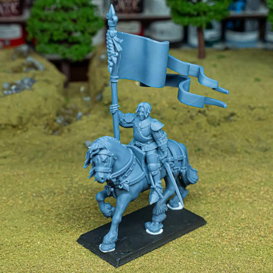 Baroness of Gallia on Horse with Banner Highland Miniatures Hero Various Scales (US tariffs are pre-paid by us)