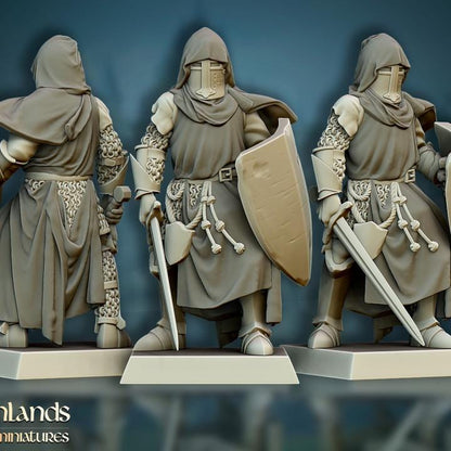 Gallia Crusaders with Command Group 10 models Highland Miniatures Various Scales (US tariffs are pre-paid by us)