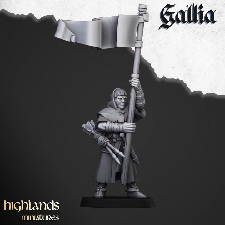 Gallia Archers with Command Group 10 models Highland Miniatures Various Scales (US tariffs are pre-paid by us)