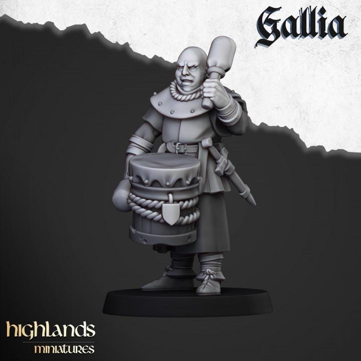 Gallia Men at Arms with Command Group 10 models Highland Miniatures Various Scales (US tariffs are pre-paid by us)