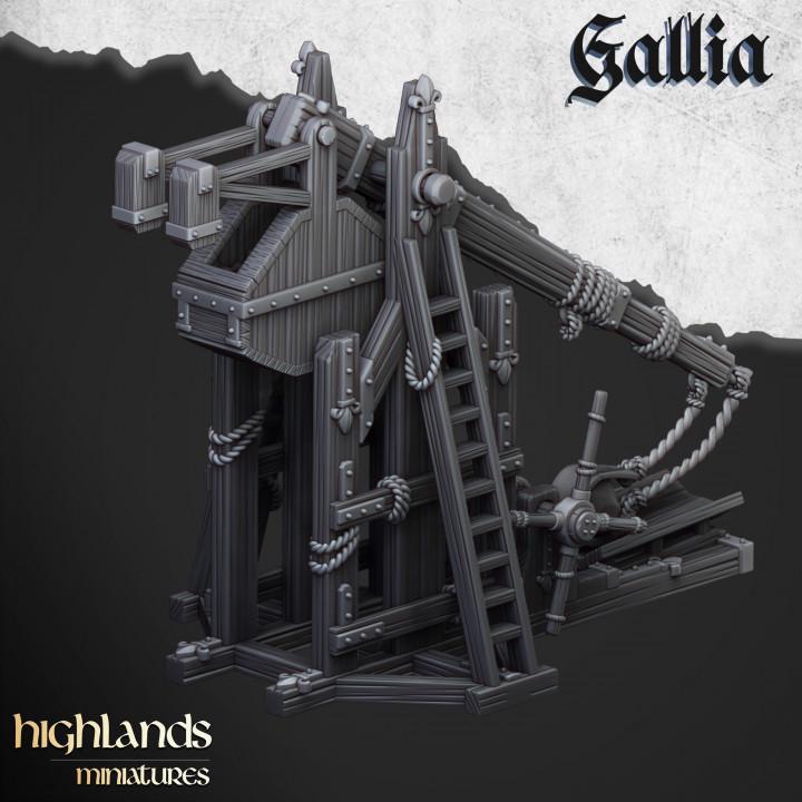 Gallia Trebuchet with Crew Highland Miniatures Various Scales (US tariffs are pre-paid by us)