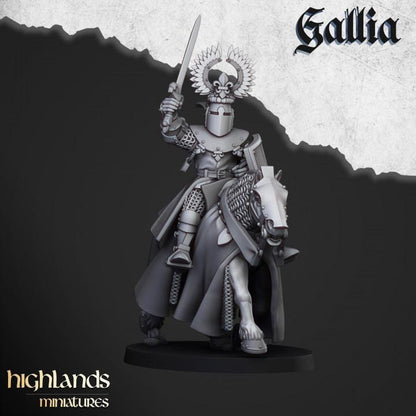 Knights of Gallia with Command Group 10 models Highland Miniatures Cavalry Various Scales (US tariffs are pre-paid by us)