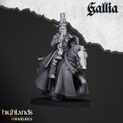Knights of Gallia with Command Group 10 models Highland Miniatures Cavalry Various Scales (US tariffs are pre-paid by us)