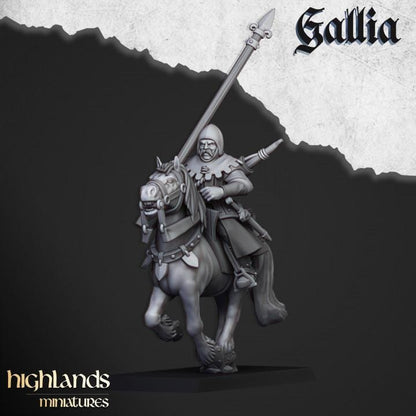 Mounted Men at Arms with Command Group 10 models Highland Miniatures Gallia Cavalry Various Scales (US tariffs are pre-paid by us)
