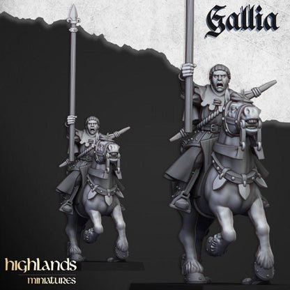 Mounted Men at Arms with Command Group 10 models Highland Miniatures Gallia Cavalry Various Scales (US tariffs are pre-paid by us)