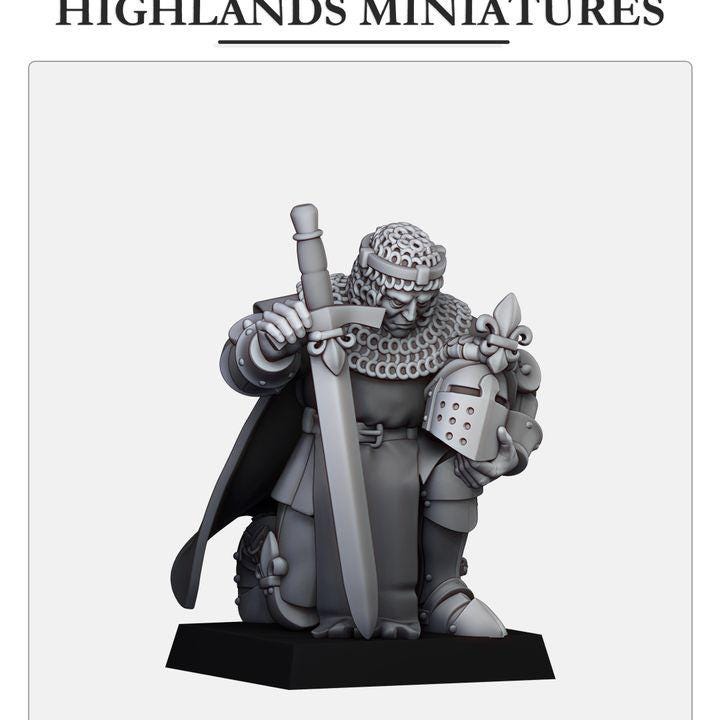 Praying Knight Highland Miniatures Gallia Hero Various Scales (US tariffs are pre-paid by us)