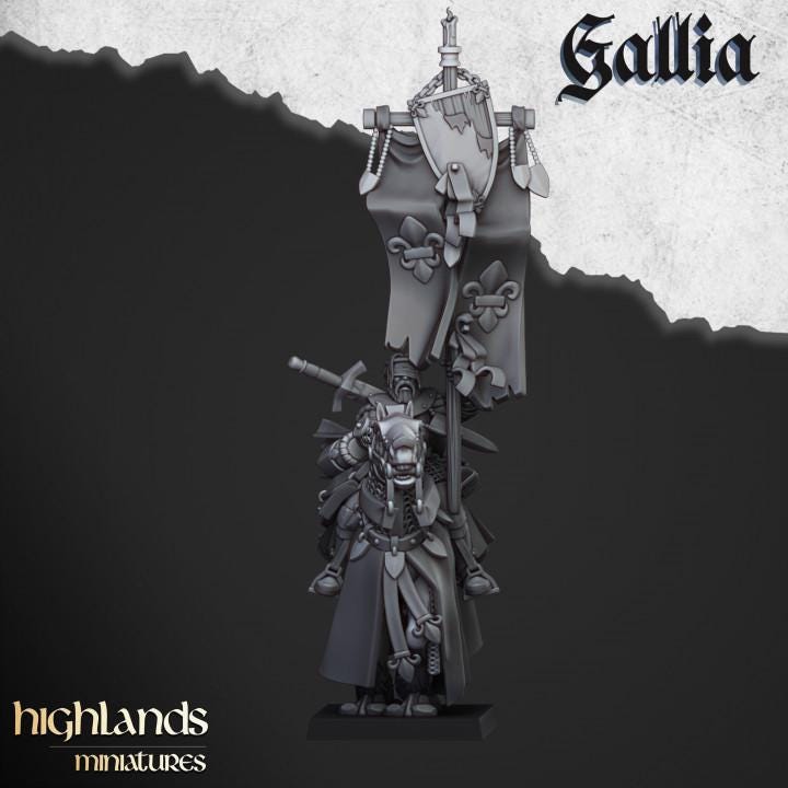 Questing Knights with Command Group 10 models Highland Miniatures Gallia Cavalry Various Scales (US tariffs are pre-paid by us)