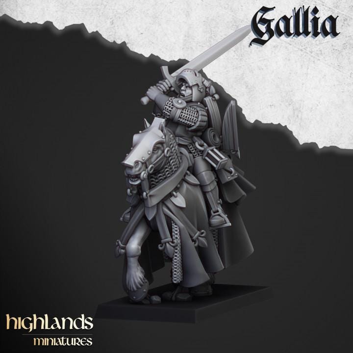 Questing Knights with Command Group 10 models Highland Miniatures Gallia Cavalry Various Scales (US tariffs are pre-paid by us)