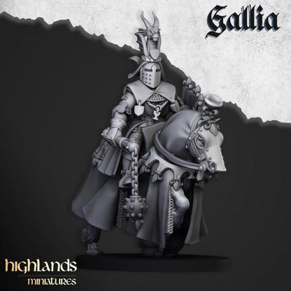 Royal Knights of Gallia with Command Group 10 models Highland Miniatures Cavalry Various Scales (US tariffs are pre-paid by us)