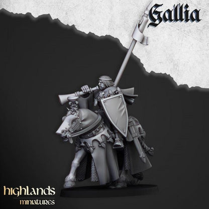 Royal Knights of Gallia with Command Group 10 models Highland Miniatures Cavalry Various Scales (US tariffs are pre-paid by us)