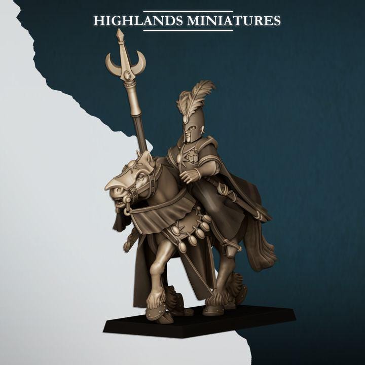 Mounted Aegean Elven Mage on Horse Highland Miniatures Hero Various Scales (US tariffs are pre-paid by us)