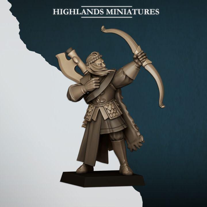 Nemean Lions with Bows Elves with Command Group 10 models Highland Miniatures Various Scales (US tariffs are pre-paid by us)