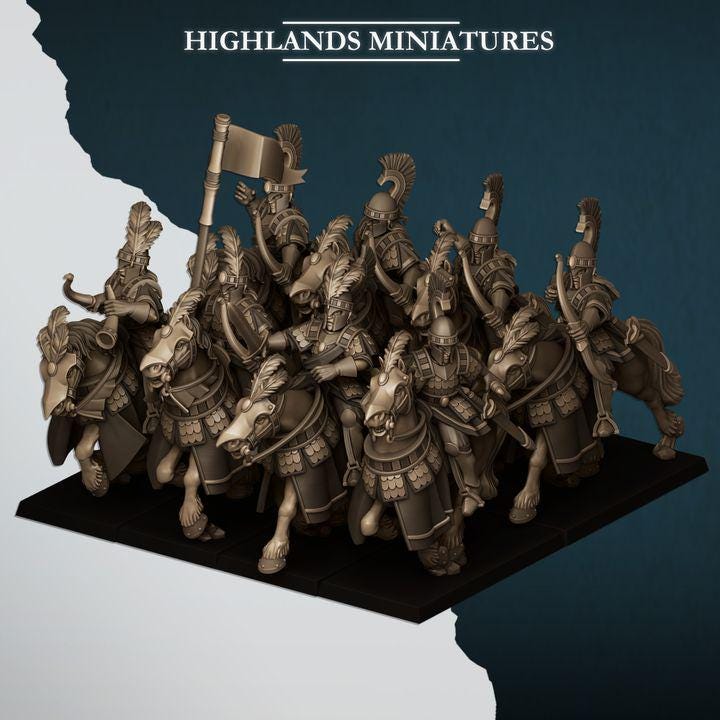 Aegean Elves Sea Hippeis with Command Group 10 models Highland Miniatures Cavalry various scales (US tariffs are pre-paid by us)