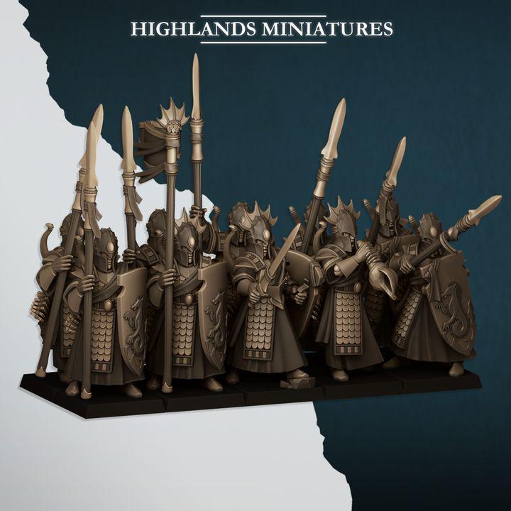 Aegean Sea Guard Aegean Elves with Command Group 10 models Highland Miniatures Various Scales (US tariffs are pre-paid by us)