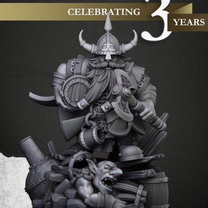 Dwarf Brew Master with Scenic Base Highland Miniatures Hero Various Scales (US tariffs are pre-paid by us)