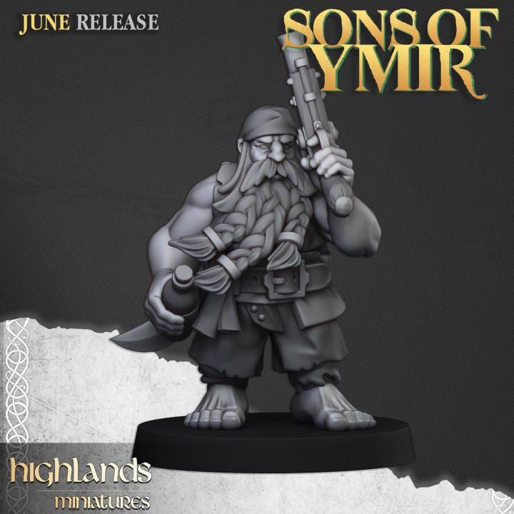 Dwarf Pirates 10 models Highland Miniatures Various Scales (US tariffs are pre-paid by us)